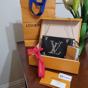 Louis-vuitton double zip pochette jungle noir